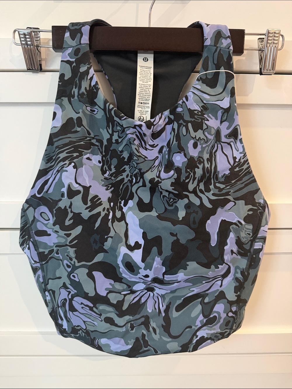 lululemon athletica Lavender and Black Camouflage Racerback Tank
